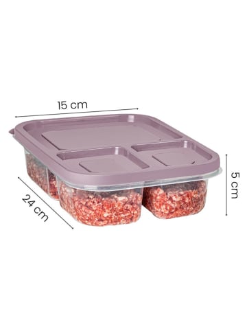 Violeta Home Pojemniki (4 szt.) w kolorze fioletowym - 24 x 15 x 5 cm