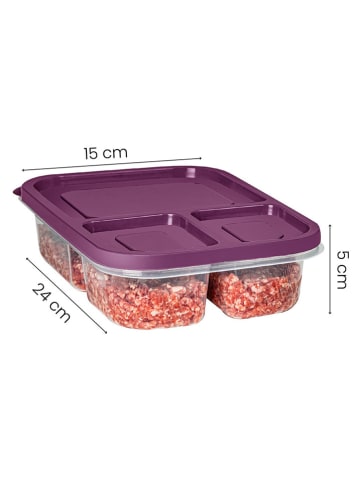 Violeta Home 4er-Set: Vorratsbehälter in Lila - (B)24 x (H)15 x (T)5 cm