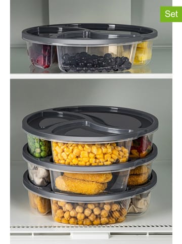 Violeta Home 4-delige set: voorraadcontainers antraciet - (H)5 cm
