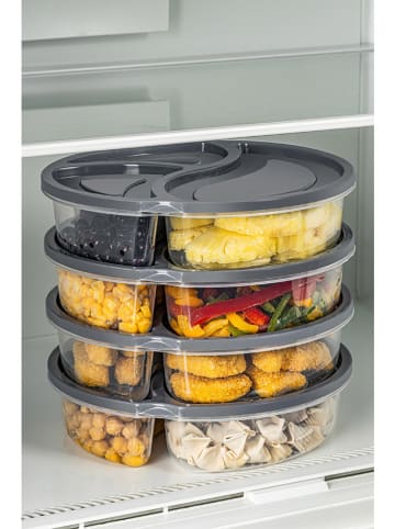 Violeta Home 4-delige set: voorraadcontainers antraciet - (H)5 cm