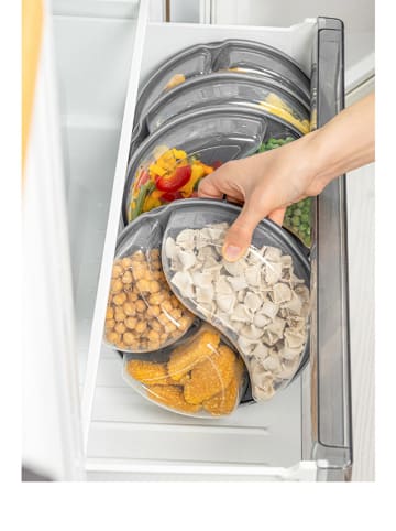 Violeta Home 4-delige set: voorraadcontainers antraciet - (H)5 cm