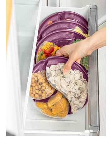 Violeta Home 4-delige set: voorraadcontainers paars - (H)5 cm