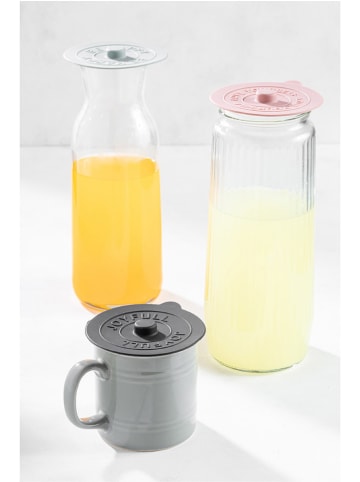 Violeta Home 6-delige set: flesdeksels antraciet/lichtblauw/lichtroze - Ø 10 cm