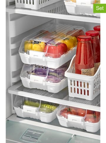 Violeta Home 4-delige set: koelkastorganizers wit - (B)12 x (H)19 x (D)32 cm