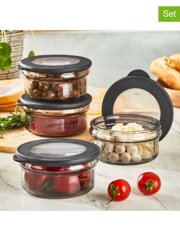 Violeta Home 4er-Set: Vorratsdosen in Schwarz/ Transparent - 415 ml