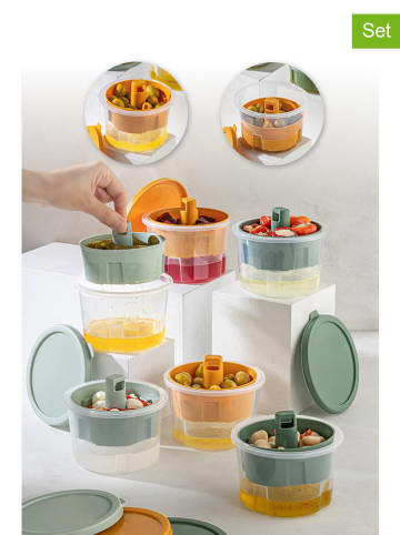 Violeta Home 6-delige set: voorraadcontainers oranje/groen/lichtblauw - 650 ml