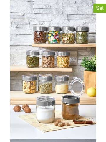 Violeta Home 12er-Set: Gewürzgläser in Transparent - (H)10 x Ø 9 cm