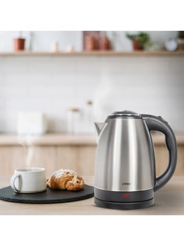 livoo Waterkoker zilverkleurig/zwart - 1,8 l