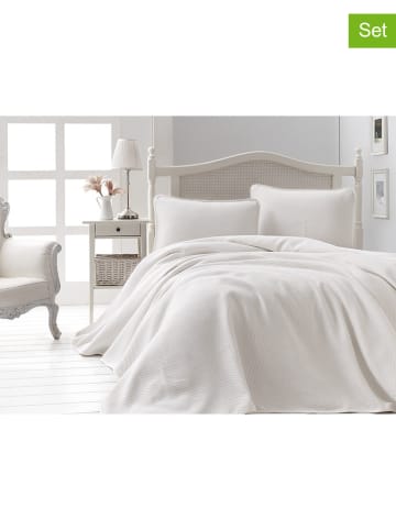 Colourful Cotton 3-delige bedspreiset "Liv" wit