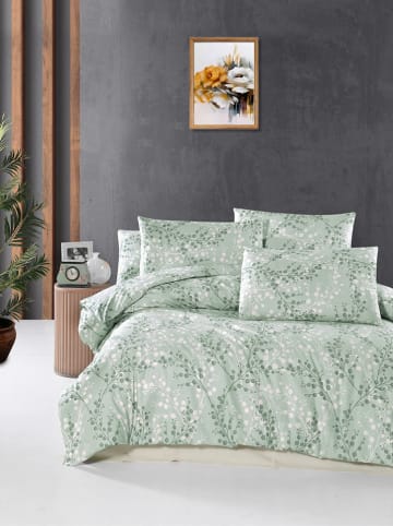 Colourful Cotton Renforcé beddengoedset "Marfa" groen/wit