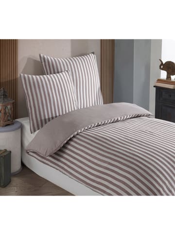 Colourful Cotton Beddengoedset "Road Potlu" lichtbruin