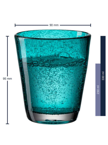 LEONARDO 6-delige set: glazen "Burano" turquoise - 330 ml