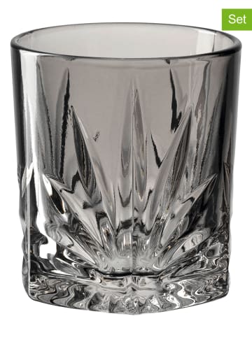 LEONARDO 4-delige set: whiskyglazen "Capri" grijs - 220 ml