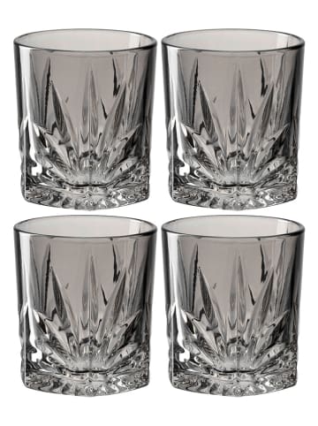 LEONARDO 4-delige set: whiskyglazen "Capri" grijs - 220 ml