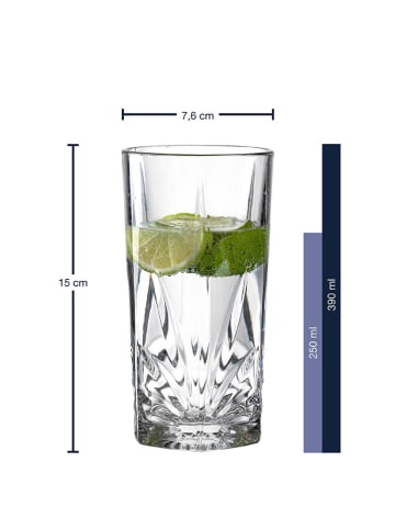 LEONARDO 4-delige set: longdrinkglazen "Capri" - 390 ml