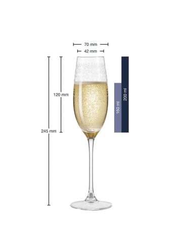 LEONARDO 6-delige set: champagneglazen "Chateau" - 200 ml