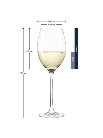 LEONARDO 6-delige set: wittewijnglazen "Cheers" - 400 ml