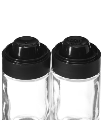LEONARDO 2-delige zout- en peperstrooierset "Cucina" zwart/transparant - (H)10 cm