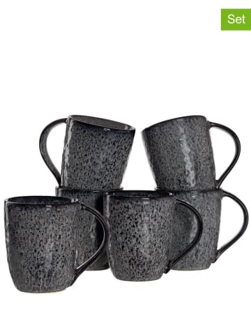 LEONARDO 6er-Set: Jumbotassen "Matera" in Anthrazit - 430 ml