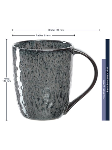 LEONARDO 6er-Set: Jumbotassen "Matera" in Anthrazit - 430 ml