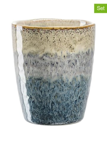 LEONARDO 4-delige set: koffiebekers beige/antraciet/blauw - 300 ml