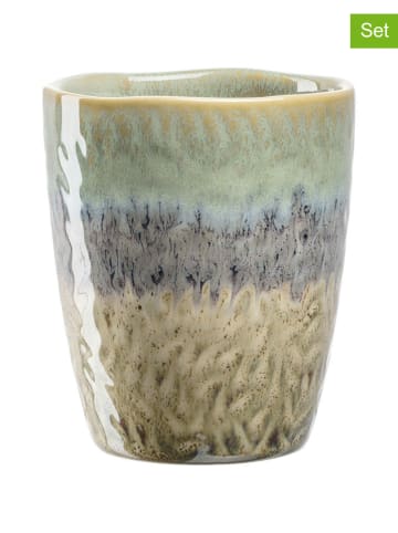 LEONARDO 4er-Set: Kaffeebecher in Grün/ Anthrazit/ Beige - 300 ml