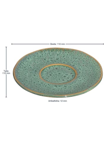 LEONARDO 4er-Set: Untertassen in Grün - Ø 11 cm