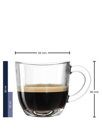 LEONARDO 6-delige set: espressokoppen "Napoli" - 80 ml