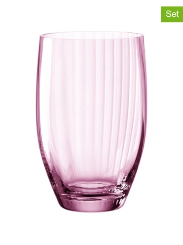 LEONARDO 6-delige set: glazen "Poesia" lichtroze - 460 ml