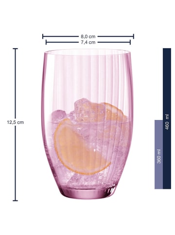 LEONARDO 6-delige set: glazen "Poesia" lichtroze - 460 ml