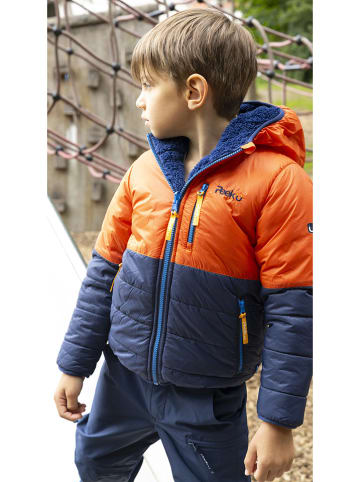 Peek U Wende-Steppjacke "Wolf" in Orange/ Dunkelblau