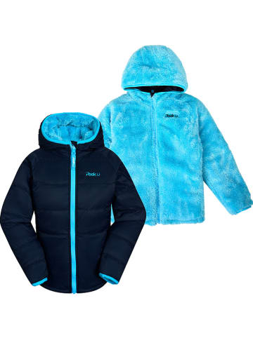 Peek U Wende-Steppjacke "Clover" in Dunkelblau/ Türkis