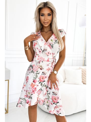 numoco Kleid in Rosa/ Weiß