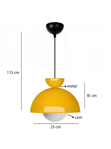ABERTO DESIGN Lampa wisząca w kolorze żółtym - wys. 15 x Ø 25 cm