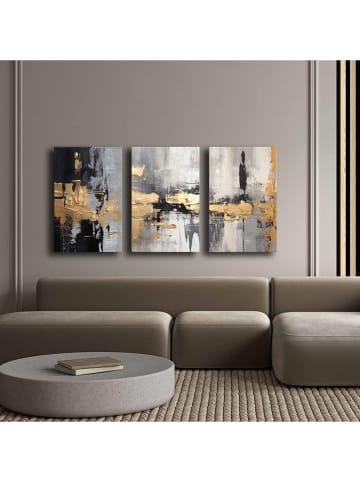 ABERTO DESIGN 3-delige set: kunstdrukken op canvas - (L)70 x (B)45 cm