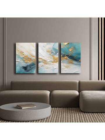 ABERTO DESIGN 3-delige set: kunstdrukken op canvas - (L)70 x (B)45 cm
