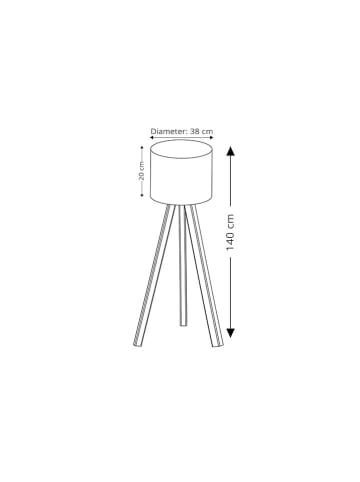ABERTO DESIGN Standleuchte in Beige - (H)140 x Ø 38 cm