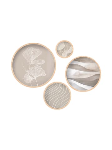 ABERTO DESIGN 4-delige set: ingelijste kunstdrukken op hout