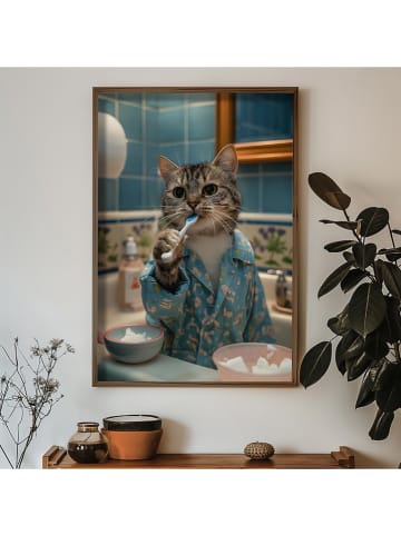 ABERTO DESIGN Ingelijste kunstdruk op hout - (L)70 x (B)50 cm