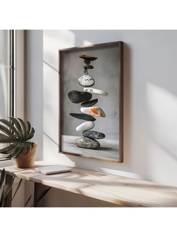 ABERTO DESIGN Ingelijste kunstdruk op hout - (L)70 x (B)50 cm