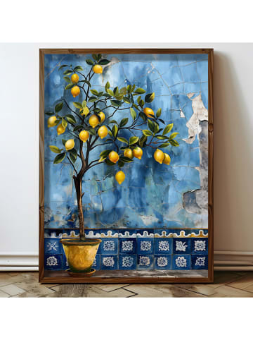 ABERTO DESIGN Gerahmter Holzkunstdruck - (L)70 x (B)50 cm