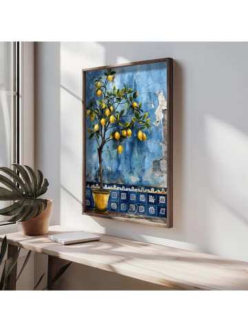 ABERTO DESIGN Ingelijste kunstdruk op hout - (L)70 x (B)50 cm