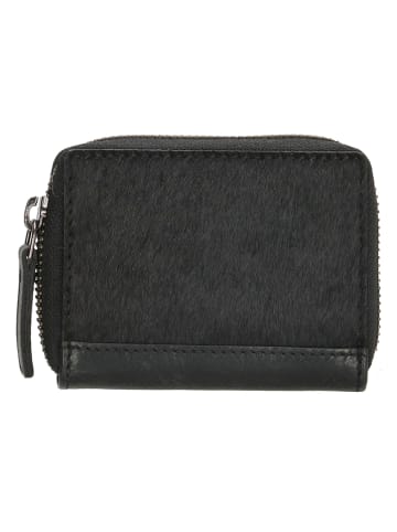 micmacbags Leder-Geldbörse "Mendoza" in Schwarz - (B)10 x (H)8 x (T)2 cm