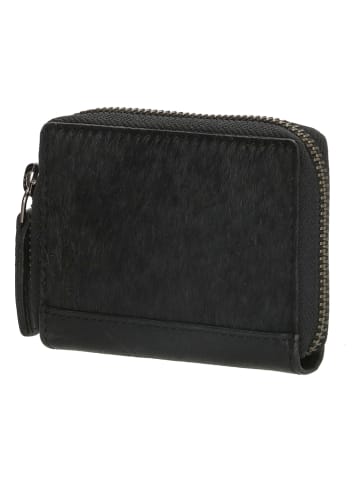 micmacbags Leder-Geldbörse "Mendoza" in Schwarz - (B)10 x (H)8 x (T)2 cm