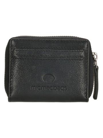 micmacbags Leder-Geldbörse "Mendoza" in Schwarz - (B)10 x (H)8 x (T)2 cm
