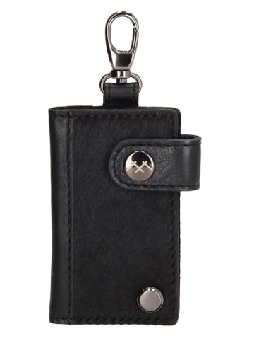 micmacbags Leder-Schlüsselanhänger "Mendoza" in Schwarz - (B)5,5 x (H)9 x (T)1,5 cm