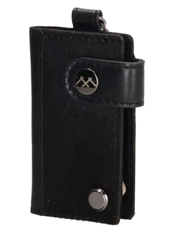 micmacbags Leder-Schlüsselanhänger "Mendoza" in Schwarz - (B)5,5 x (H)9 x (T)1,5 cm