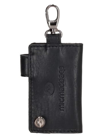 micmacbags Leder-Schlüsselanhänger "Mendoza" in Schwarz - (B)5,5 x (H)9 x (T)1,5 cm