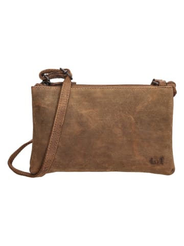 GOODMAN Leder-Umhängetasche "Goodman" in Hellbraun - (B)22 x (H)14 x (T)4 cm