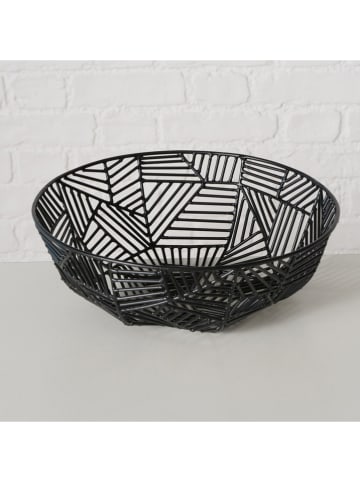 Boltze 2-delige set: decoratieve schalen "Graphina" zwart
